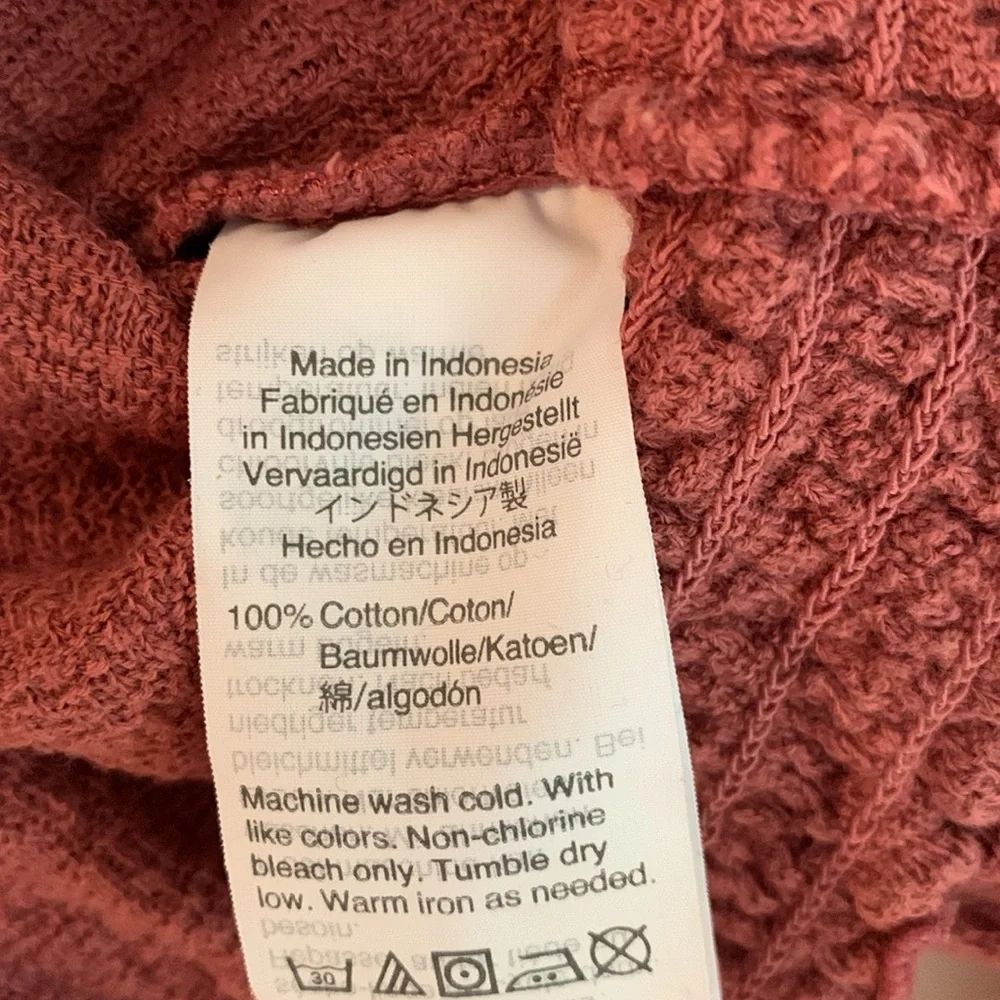 Madewell Texture & Thread Smocked Bell Sleeve Top Size Medium Autumn Berry